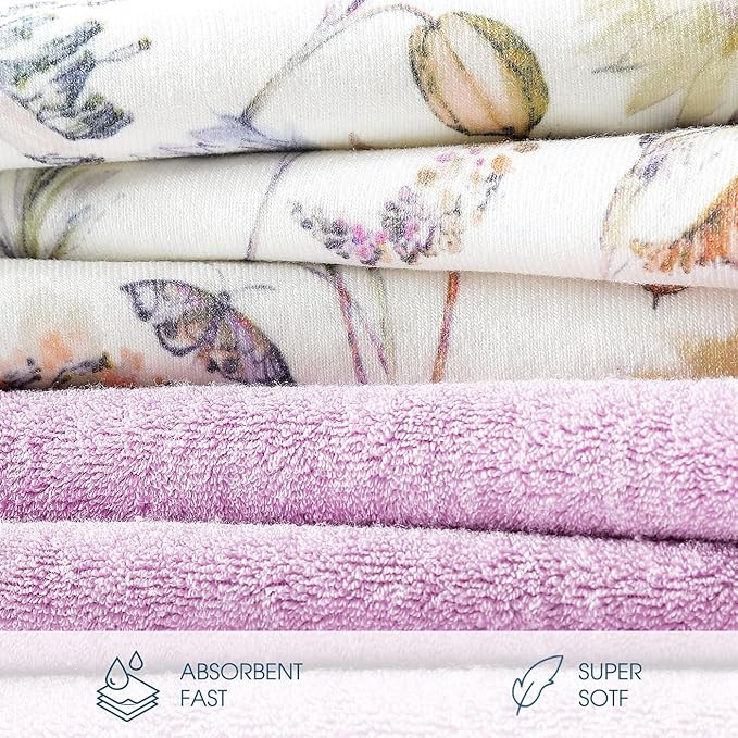 GRSSDER Baby Hooded Towel 2 Pack for Newborn, Super Soft Bath Towels with Original Design, Ultra Absorbent Knit Terry, Large Toddler Towels with Hood for Girls, Shower Gifts for Infant, 34"x 34"