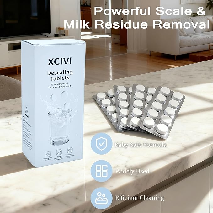 40 Count Descaling Tablets Compatible with Momcozy, Brezza, Papablic, Grownsy Bottle Washer, Fit for Baby Food Maker, Warmers, Sterilizers & Formula Makers, Descaler for Milk & Limescale Removal