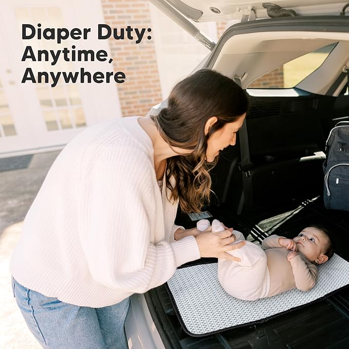 KeaBabies Portable Diaper Changing Pad, Easy Wipe Clean - Foldable Waterproof Baby Changing Mat for Diaper Bag, Compact, Lightweight, 25x13 Newborn, Infant, Baby Changer Travel Essential (Pets & Paws)