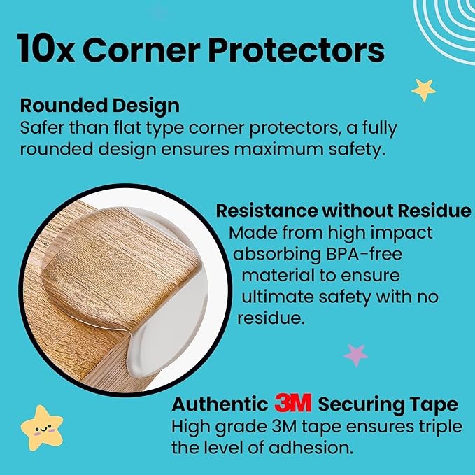 Booboo (42 Pack) Child Safety Baby Proofing Kit | x10 Cabinet Drawer Locks, x10 Corner Guards, x20 Outlet Covers, x2 Door Lever Lock | Baby Proof Your Home & Kitchen with No Trapped Fingers