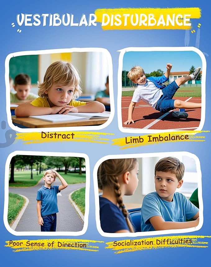 Spinning Chair for Autistic Kids, Sensory Swivel Chair, 220LBS Weight Capacity, Sensory Toy for Children with ADHD/Autism, Training Body Coordination, 3+ Years (Blue)