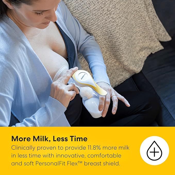 Medela Harmony Manual Breast Pump, Compact Swiss Design with PersonalFit Flex Shields and Medela's 2-Phase Expression Technology