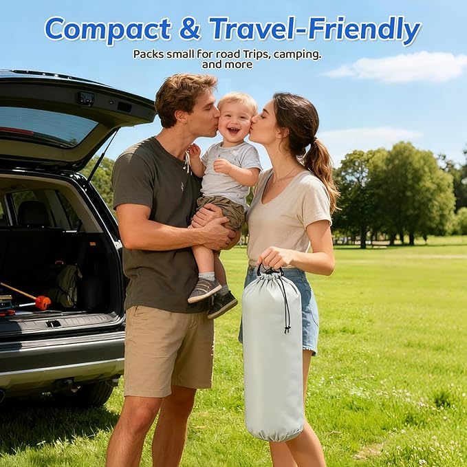 Inflatable Toddler Travel Bed with Tent – Portable Toddler Bed with Hand Pump-Toddler Blow Up Mattress Indoor & Outdoor Kids Air Mattress Tent for Camping, Travel, Home(52.4 Inch)