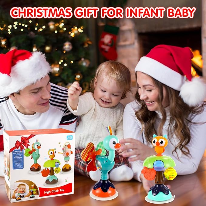 Baby Toys 6-12 Months 3PACK High Chair Scution Cup Toys Rattle Toys for Babies 12-18 Months Baby Tray Infant Toy for 6 9 12 18 24 Months Newborn Gifts for 1 2 Year Olds Boys Girls Kids Birthday Xmas