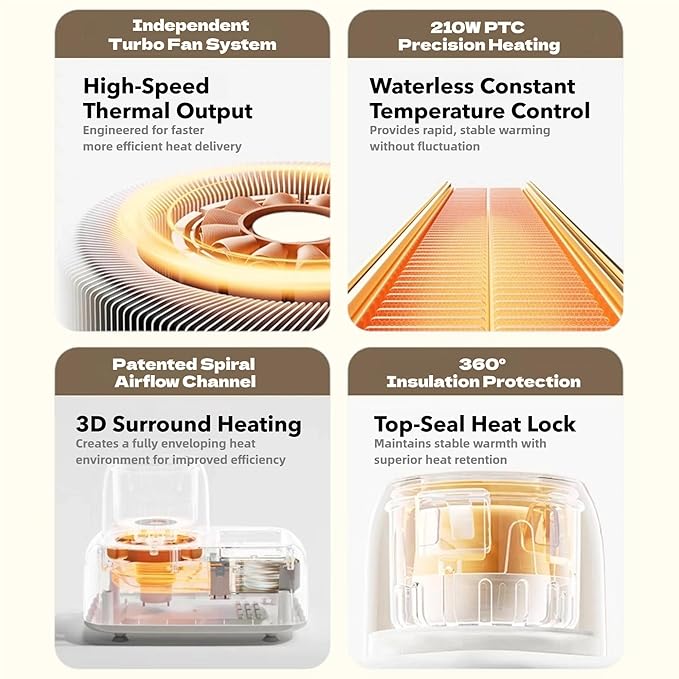 Babysmooth Smart Bottle Warmer & Mixer – Waterless Heating + Silent Shake – Heat for Baby Formula & Breastmilk – BPA-Free, Automatic Even Mixing, Fast & Safe for New Parents