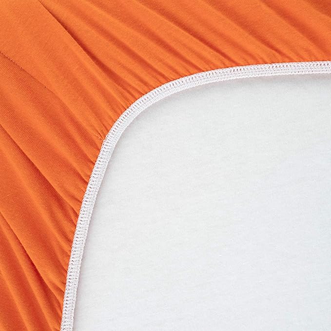 SheetWorld Fitted Pack N Play Playard Sheet Compatible with Bugaboo Stardust Playard 20 x 36 inches, 100% Cotton Jersey, Hypoallergenic, Butter Soft,Burnt Orange, Made in USA