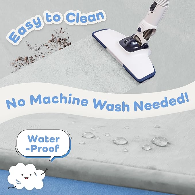 1.5" Thick Baby Play Mat for Floor Tummy Time, 59"x 79" Pro Soft Baby Activity Playmats Playroom, Easy Care with Non-Slip Safe for Infant Toddler Kids Crawling(Light Grey)