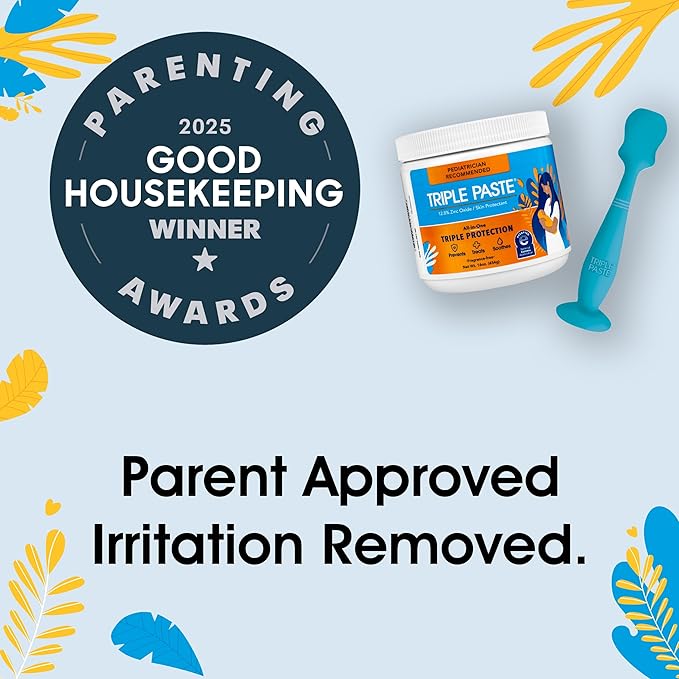 Triple Paste Diaper Rash Cream for Baby & Baby Spatula Bundle - 16 oz Zinc Oxide Ointment and Spatula Treatment, Soothe and Prevent Rash with a Pediatrician-Recommended Hypoallergenic Formula