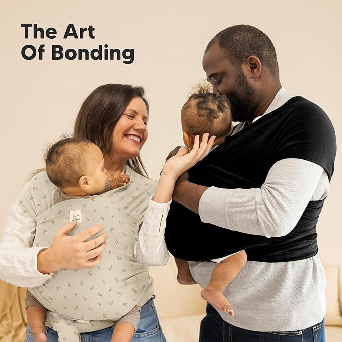 KeaBabies Baby Wrap Carrier - All in 1 Original Baby Carrier Newborn to Toddler Sling, Easy to Wear, Hands Free Bonding, Lightweight, Breathable Infant Wraps (Leafy)