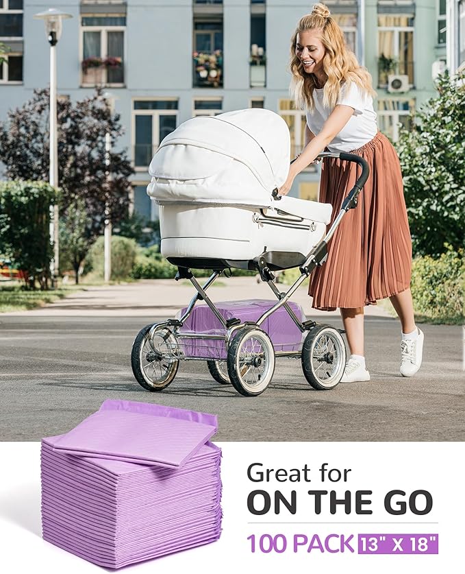 Baby Disposable Changing Pads 100 Pack Disposable Baby Underpads Ultra Soft Waterproof Diaper Changing Liners 13 x 18 in