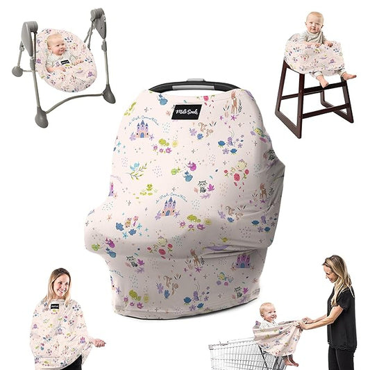 Milk Snob Disney's A Wish Come True 5-in-1 Baby Cover, Breastfeeding, Car Seat, Carrier, Stroller, High Chair, Shopping Cart, Lounger Canopy, Baby Shower Gender Neutral Gifts, Nursing Top