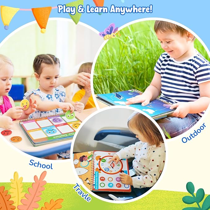 JoyCat Preschool Busy Book for Toddlers 4-5, Learning Activities Books, Educational Sensory Toys, Autism Learning Material, Back to School, Birthdays Presents for Boys Girls (STEAM)