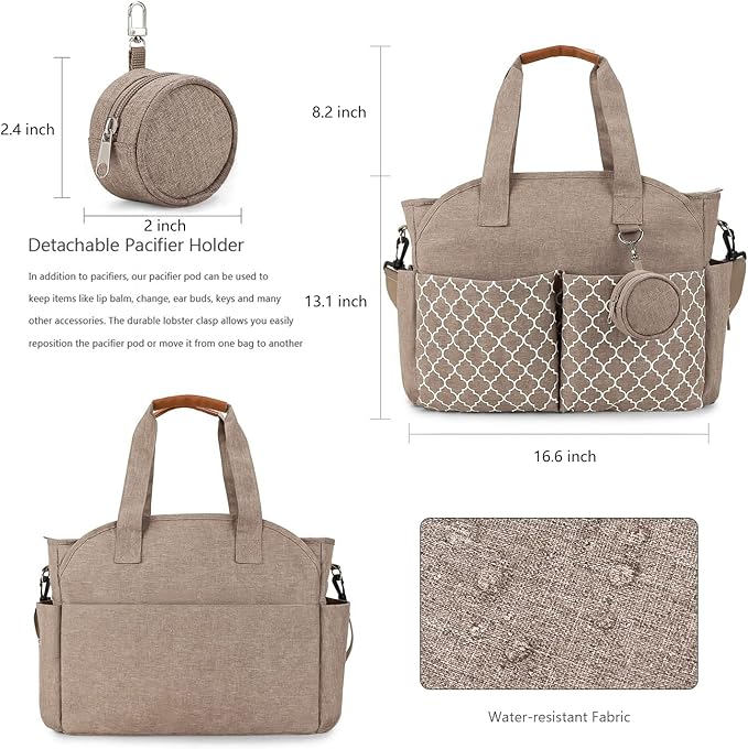 Diaper Bag Tote Large Multi-Function Baby Changing Bag for Mom with Changing Station Travel Nappy Bag for Women