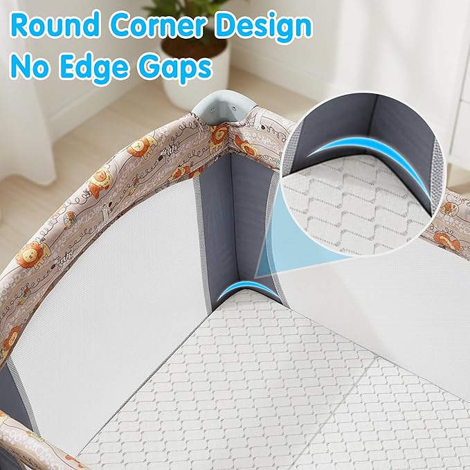 WEVFGHI Trifold Pack and Play Mattress, 38"x 26" Pack N Play Mattresses with Carry Bag, Premium Memory Foam Mattress for Pack N Play Mattress Pad with Removale Washable Cover