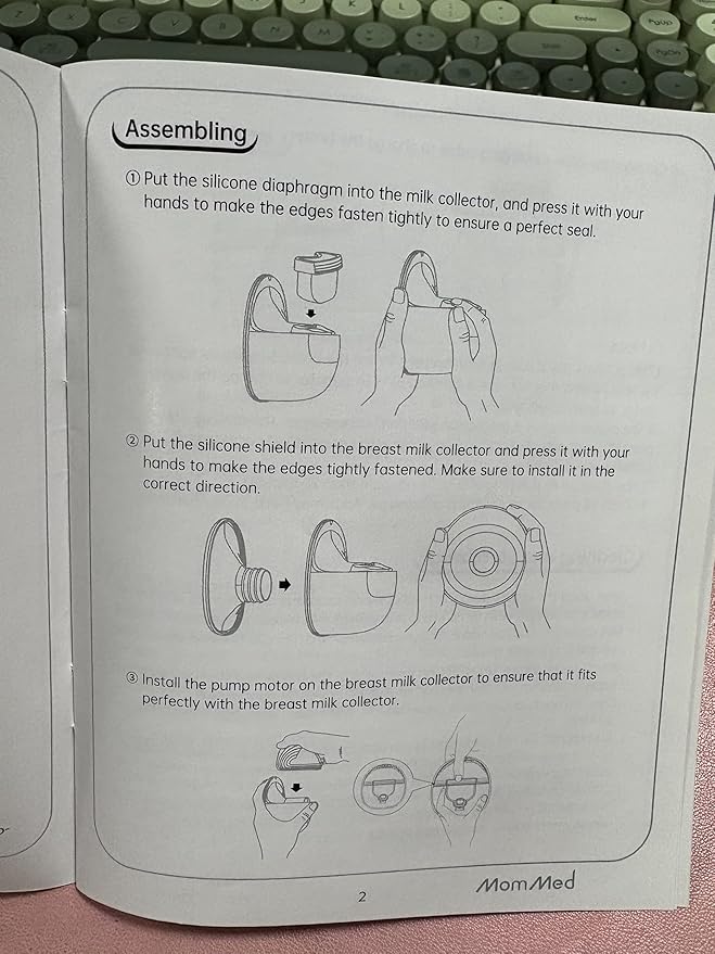 MomMed Wearable Breast Pump (Model S21) – Double Electric Hands-Free Breast Pump, Leak-Proof Design, 3 Modes (Stimulation, Expression, Auto) & 12 Vacuum Levels, Portable and Quiet, Green, 2 Pack