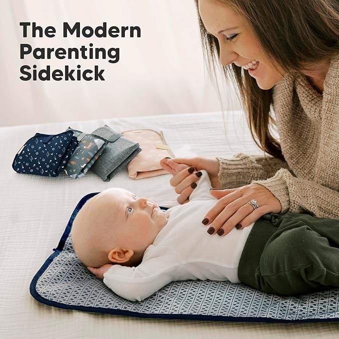 KeaBabies Portable Diaper Changing Pad, Easy Wipe Clean - Foldable Waterproof Baby Changing Mat for Diaper Bag, Compact, Lightweight, 25x13 Newborn, Infant, Baby Changer Travel Essential (Planets)