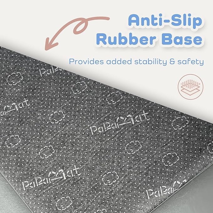 1.5" Thick Baby Play Mat for Floor Tummy Time, Large Pro Soft Foam Activity Playmats Playroom, Easy Care with Non-Slip Safe for Infant Toddler Kids Crawling79 x 118" (Light Grey)