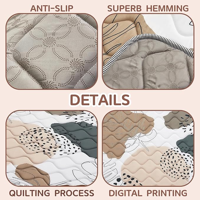 TreeBud Baby Play Mat - Thicken 71x59 Inch Soft Foam Crawling Mat for Playpen & Floor, Non-Slip Waterproof Activity Playmats for Infants & Toddlers, Portable Foldable & Machine Washable, Boho Design