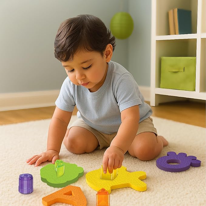 Imagimake Floating Bath Buddies |Leaps & Bounds Bath Toys for 6+ Months | Learning Toy for Newborn & Infant | 3-in-1 Play & Learn - Water Play, Color Matching & Shape Puzzle | Gift for Baby 6+ Months