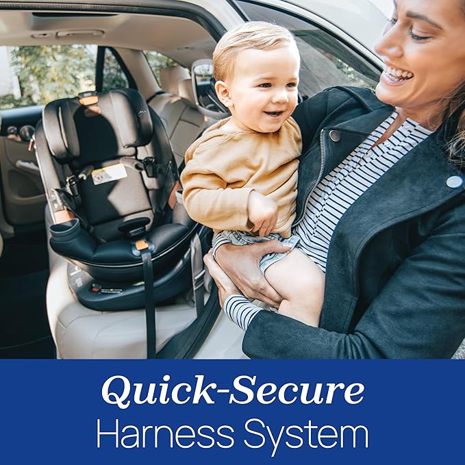 Chicco Fit360 Zip ClearTex Rotating Convertible Car Seat with Fit360 Mirror, 360 Degree Rotation for Rear-Facing and Forward-Facing Usage | Jet/Black