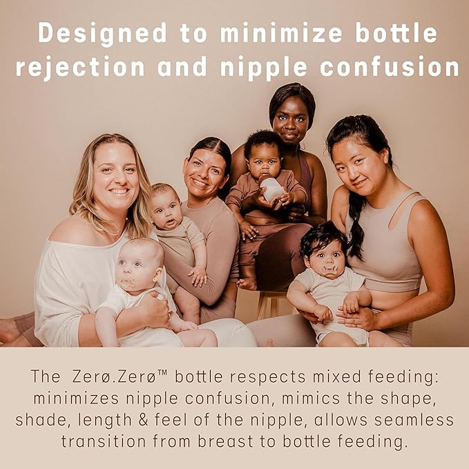 Suavinex Zero Zero Anti Colic Baby Bottle, No 1 Spanish Baby Bottle Brand, Minimizes Bottle Rejection & Nipple Confusion, Perfect for Breastfeeding Babies, 9 oz, Medium Tone, Medium Flow