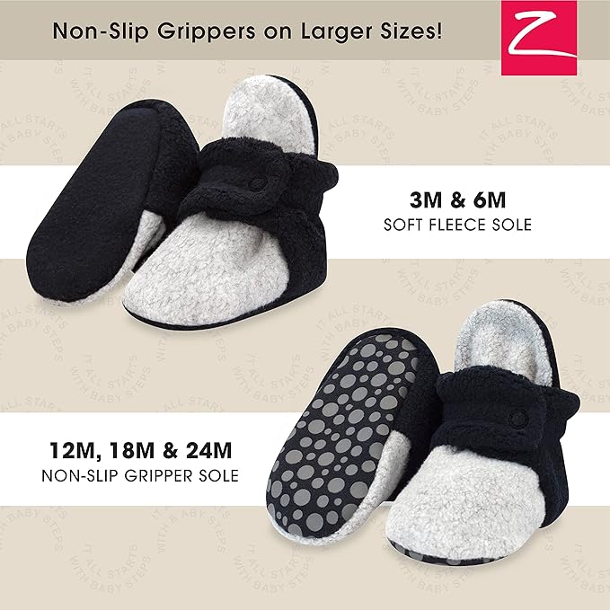 Zutano unisex-baby Cozie Fleece Baby Booties With Grippers