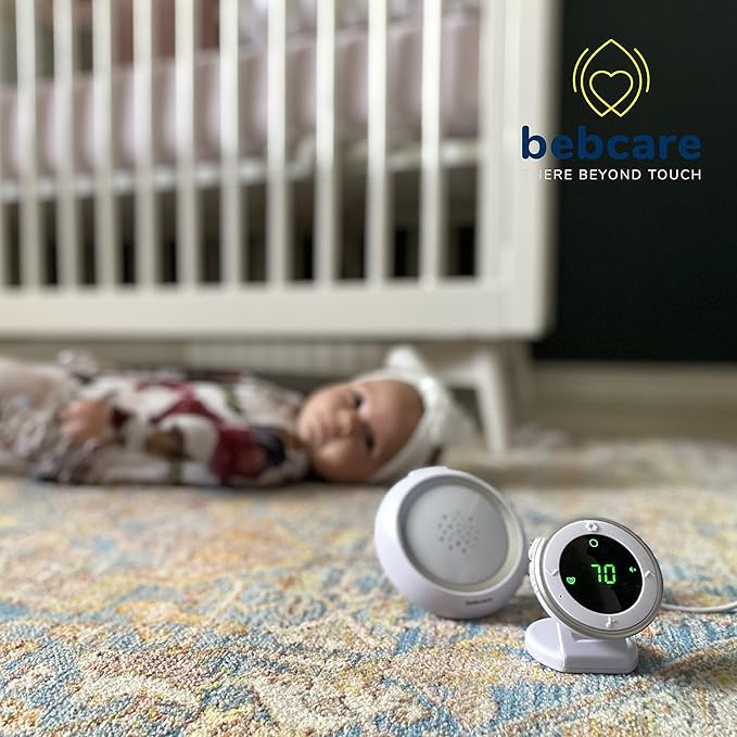Bebcare Hear Audio Baby Monitor with Ultra-Low Radiation Safe Technology, Breathing Sensor, Night Light and White Noise Silencer for Reception up to 2000 feet (with Breathing Sensor Mat)