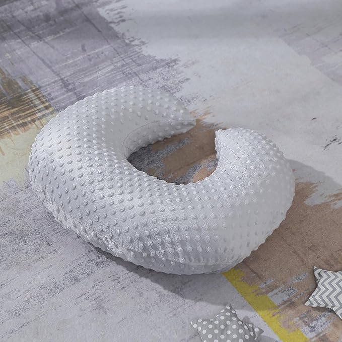 NIVAVA BABY Nursing Pillow and Positioner for Breastfeeding, Ultra Soft Baby Breastfeeding Pillows for More Support for Mom and Baby, with Premium Removable Cover (Glacier Gray)