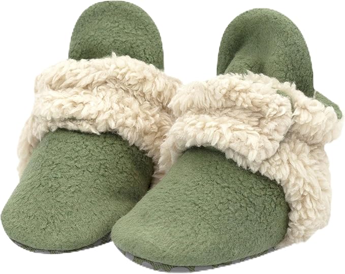 Zutano unisex-baby Cozie Fleece Baby Booties With Grippers