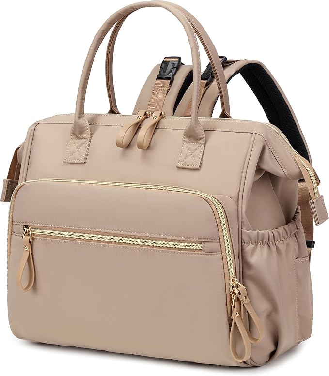 Large Diaper Bag Tote, 14 Pockets Stylish Baby Bag with Stroller Clips and 3 Insulated Pockets, Baby Shower Essentials