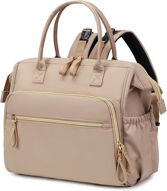 Large Diaper Bag Tote, 14 Pockets Stylish Baby Bag with Stroller Clips and 3 Insulated Pockets, Baby Shower Essentials