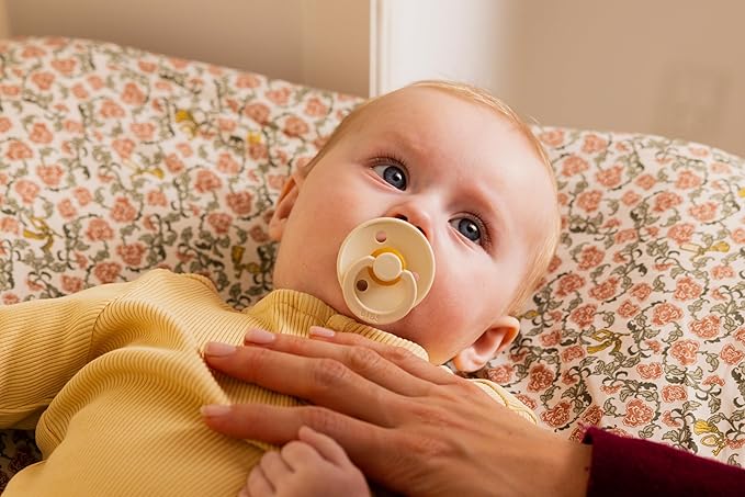 Bibs Pacifiers Color Collection, Set of 2 BPA-Free Latex Pacifiers Made in Europe, Round Nipple Baby Pacifier.