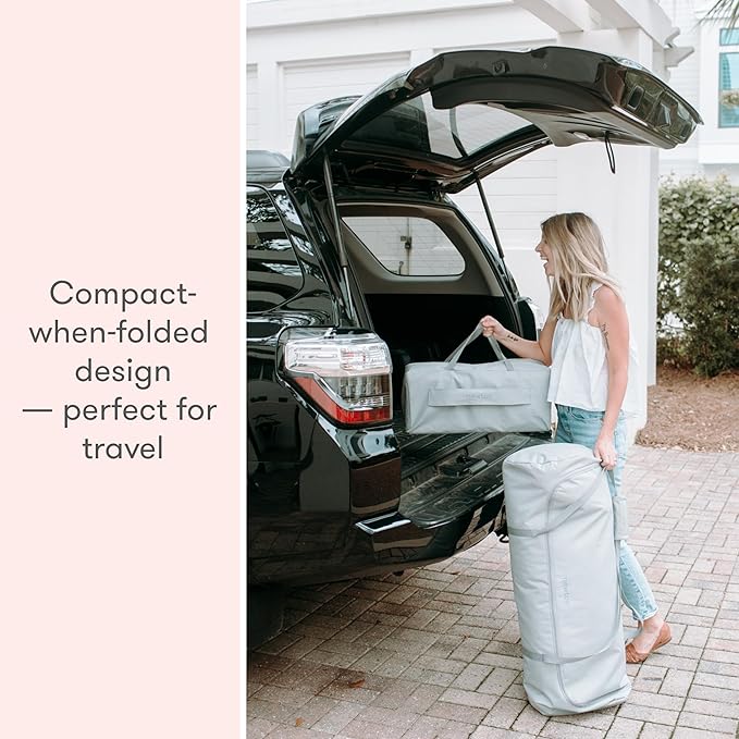 Newton Baby Deluxe Travel Crib & Play Yard | Largest in Class, Breathable, Washable Mattress, Foldable Playpen for Toddlers, Travel Bag, Grey