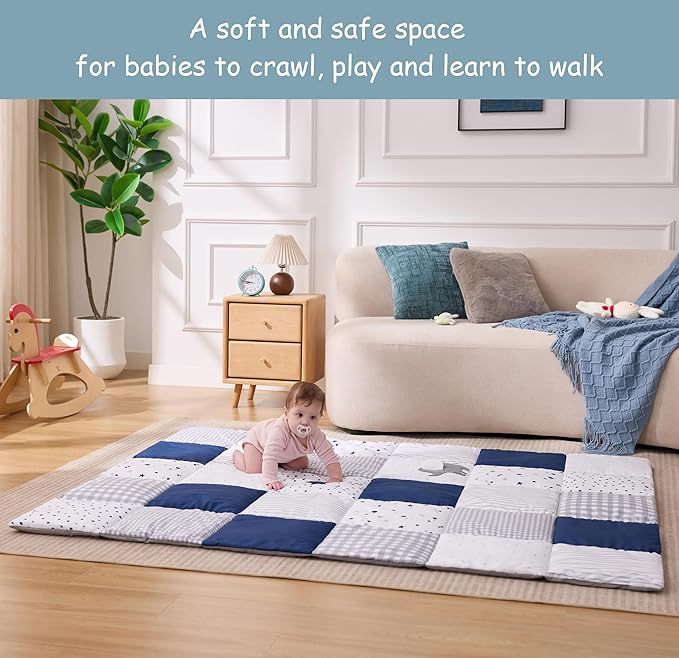 UTEX Baby Play Mat for Floor, 59 x71 Playpen Mat, Thick Cushioned Play Mat for Baby and Infants, Non-Slip & Machine Washable