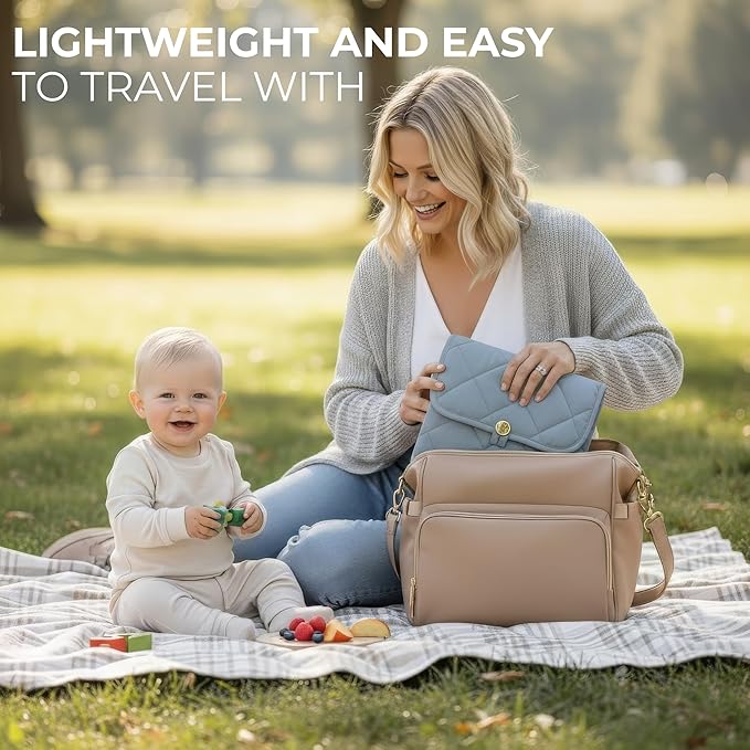 Portable Diaper Changing Pad - Soft and Easy to Clean Diaper Changing Mat for Babies - The Perfect Lightweight and Foldable Pad for Traveling