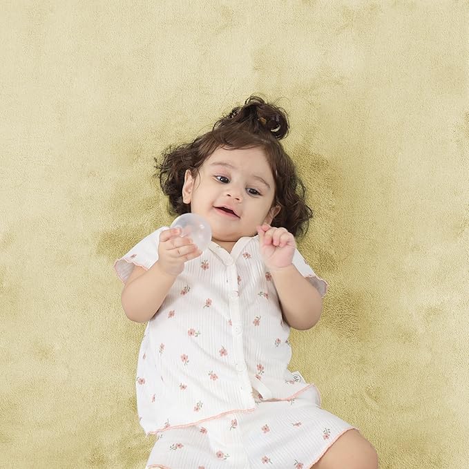 PAPAMAT 1.3" Thick Baby Floor Play Mat 50x50, Basic Padded Foam Mat for Tummy Time Crawling, Non Slip Cushioned for Babies Toddlers Infants Kids (Cream)