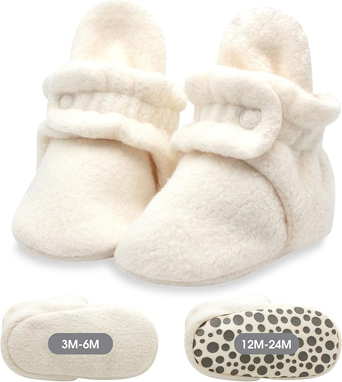 Zutano unisex-baby Cozie Fleece Baby Booties With Grippers