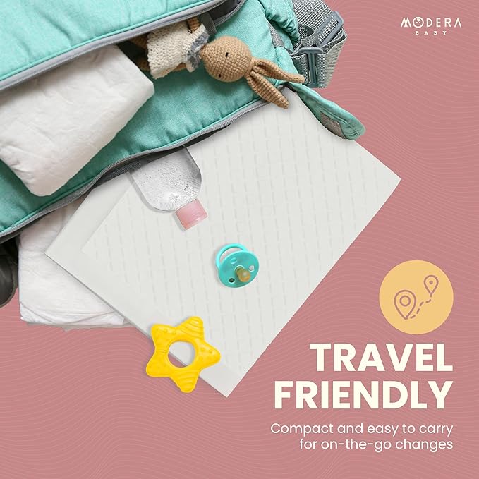 Organic Cotton Disposable Changing Pad Liners | XL-Large (30x18) Hypoallergenic Super Soft Ultra Absorbent & Waterproof Quilted Underpads for Baby Diaper Table & Travel, Leak Proof, Mess Free, 50-Pack