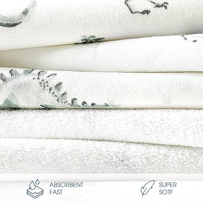 GRSSDER Baby Hooded Towel 2 Pack for Newborn, Super Soft Bath Towels with Original Designs, Ultra Absorbent Knit Terry, Large Toddler Towels with Hood for Boys Girls, Shower Gifts for Infant,34"x 34"