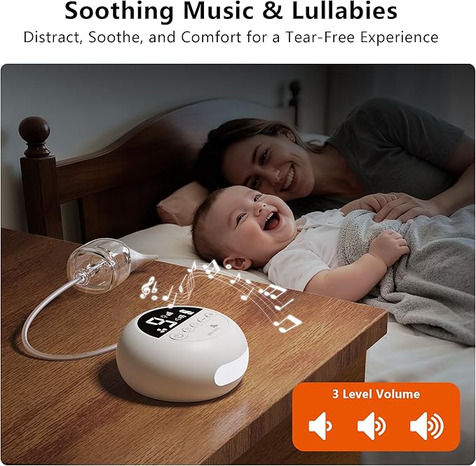 Nasal Aspirator for Baby, Hospital-Grade Electric Nose Suction for Baby with 9 Levels Suction, Baby Nose Sucker with Night Light & Soothing Lullabies