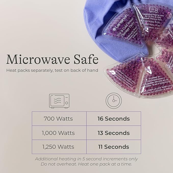 Lansinoh Breast Therapy Packs, Hot and Cold, 4 Pack | Includes 2 Soft Covers | Postpartum Essentials | Relieves Nipple Pain | Breastfeeding Aid