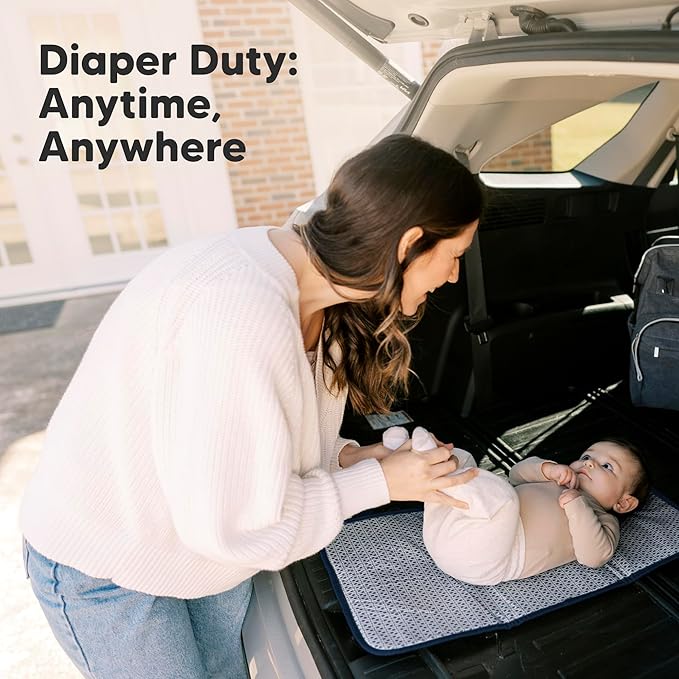 KeaBabies Portable Diaper Changing Pad, Easy Wipe Clean - Foldable Waterproof Baby Changing Mat for Diaper Bag, Compact, Lightweight, 25x13 Newborn, Infant, Baby Changer Travel Essential (Planets)