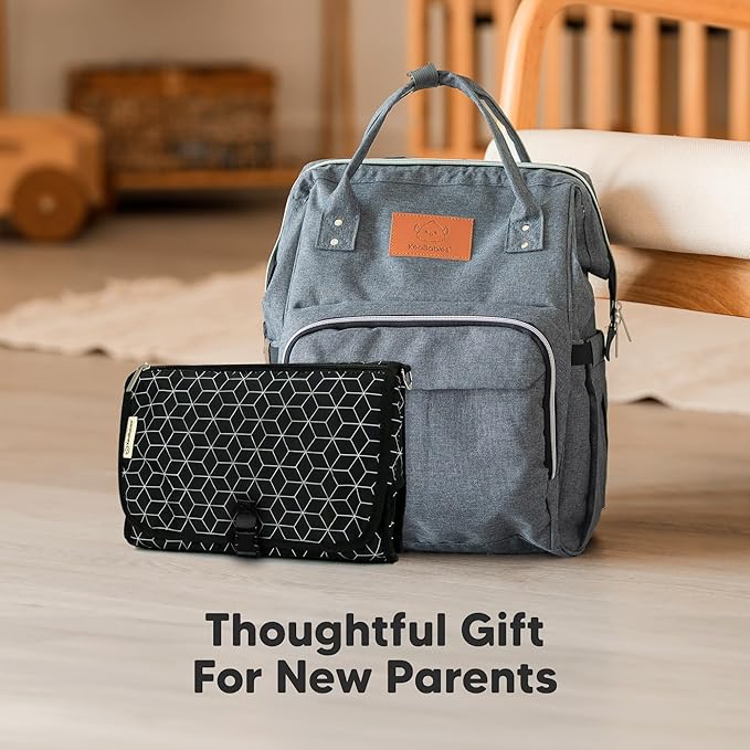 KeaBabies Portable Diaper Changing Pad - Large Waterproof Baby Changing Mat, Compact Travel Diaper Clutch, Functional Pockets Fit Newborn Essentials, Wipeable & Padded Baby Changer (Pets & Paws)