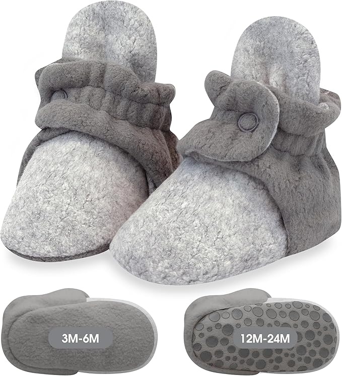 Zutano unisex-baby Cozie Fleece Baby Booties With Grippers