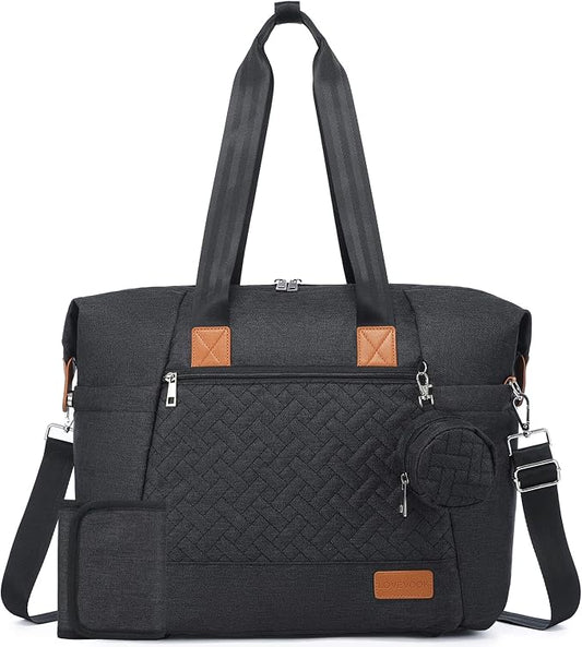 LOVEVOOK Diaper Bag Tote, Large Baby Diaper Bag Waterproof Travel Diaper Tote with Changing Pad