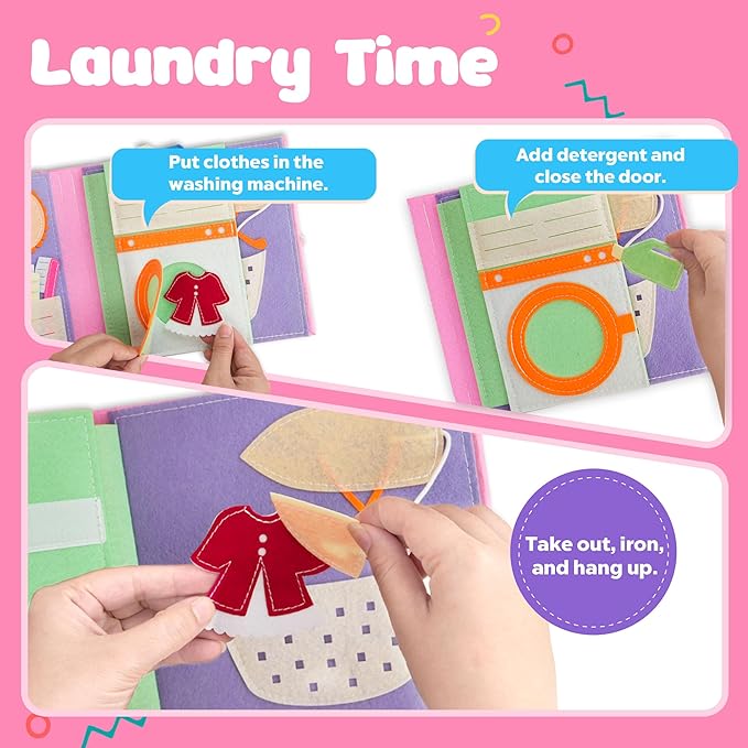 Personalized Busy Book for Toddlers 1–3 – Montessori Busy Board with Child’s Name, Quiet Activity Book for Fine Motor Skills, Travel-Friendly Toddler Learning Toy, Personalized Baby Gifts