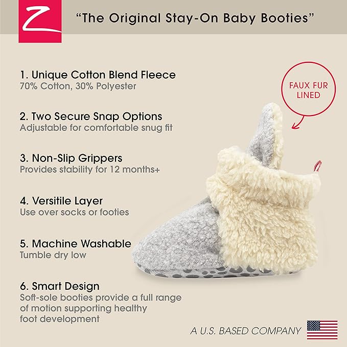 Zutano unisex-baby Cozie Fleece Baby Booties With Grippers