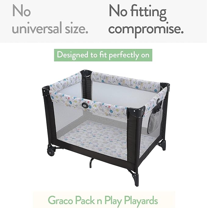 Pack and Play Sheets Fitted – Compatible with Graco Pack n Play Playard Crib and Other 27 x 39 Inch Playpen Mattress – Snuggly Soft 100% Jersey Cotton – Cream + Brown – 2 Pack