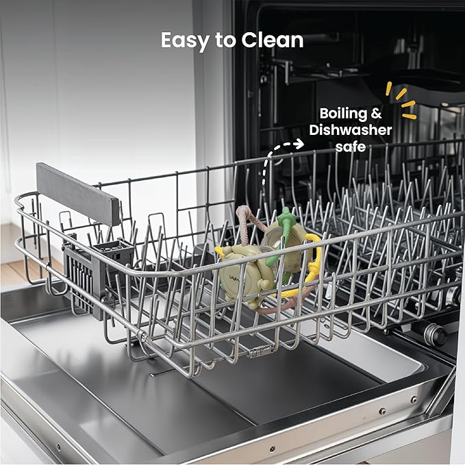 Lulyboo Baby Teether Rattle - BPA-Free, Soft Edges, Easy-Grip Infant Teething Toy for Sensory Development, Gum Massage & Oral Comfort (6-12 Months)