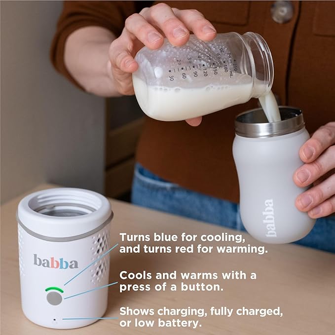 Babba Baby Bottle Cooler and Warmer - Both refrigerates and Fast Warming, Breast Milk Storage, Travel-Friendly and Portable, Smart app-Control, Perfect Temperature